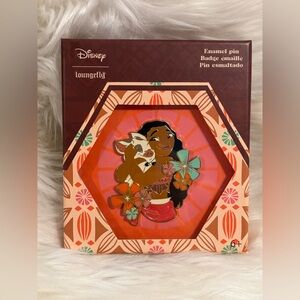 Loungefly Disney Moana and Pua Floral Glitter LE 1000 Pin NEW